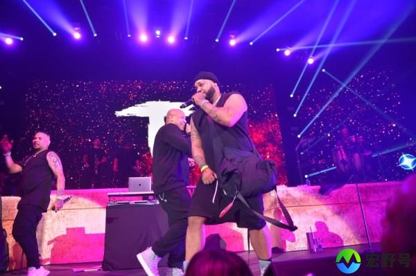 El Taiger performs with Jacob Forever and Alexander of Gente De Zona during a co<em></em>ncert at Watsco Center in Sept. 2, 2022.