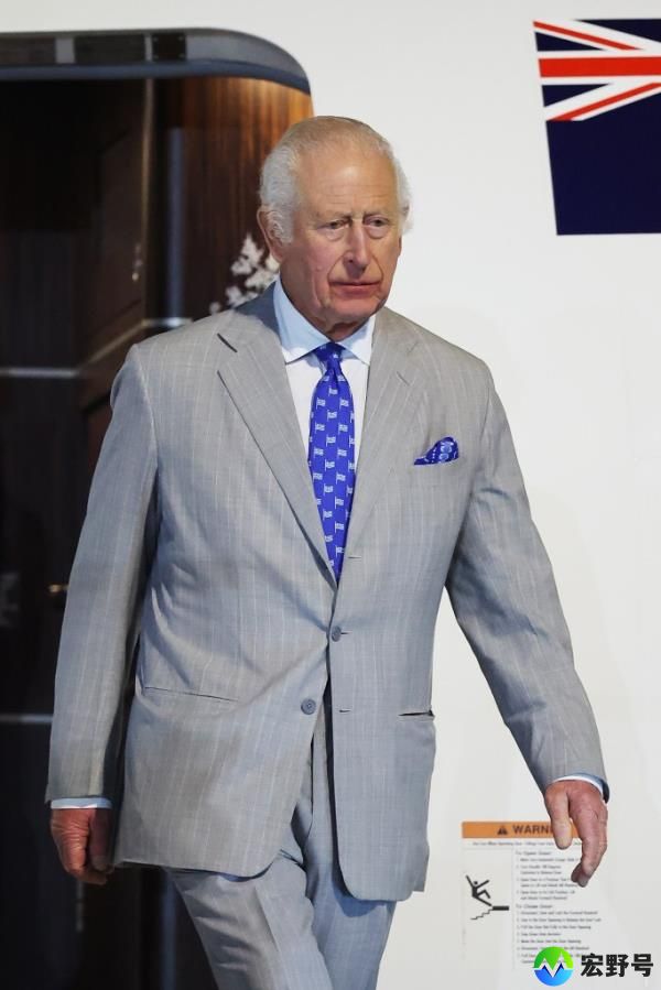 King Charles III arrives at Faleolo Internatio<em></em>nal Airport for his official welcome on Oct. 23, 2024 in Apia, Samoa.