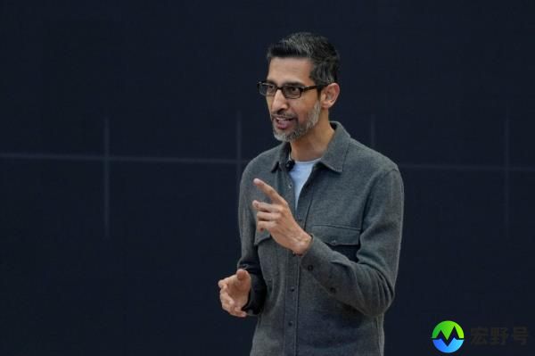 Alphabet CEO Sundar Pichai speaks at a Google I/O event in Mountain View, Calif.