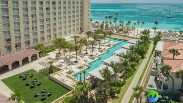 The Hyatt Regency Resort Spa and Casino stands in Aruba in an undated image.