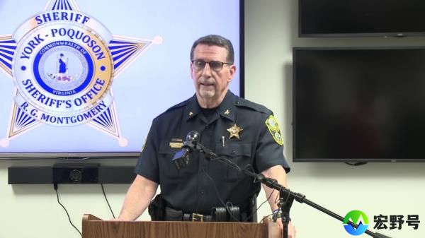 York-Poquoson Sheriff Ron Mo<em></em>ntgomery speaking at a press co<em></em>nference 