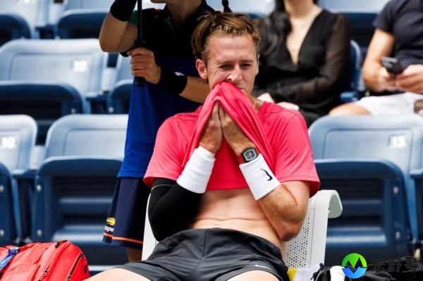 Sebastian Korda during a timeout in his U.S. Open match on Aug. 29, 2024.