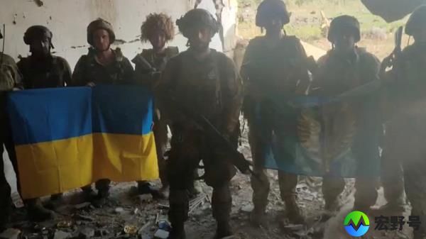 Ukrainian soldiers say they have recaptured the Ukrainian village of Staromaiorske, in Do<em></em>netsk region, Ukraine, in this screen grab from video posted by Ukrainian President Volodymyr Zelensky 