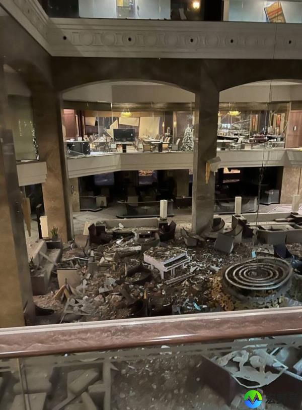 Ruins of Kharkiv Palace Hotel in Ukraine