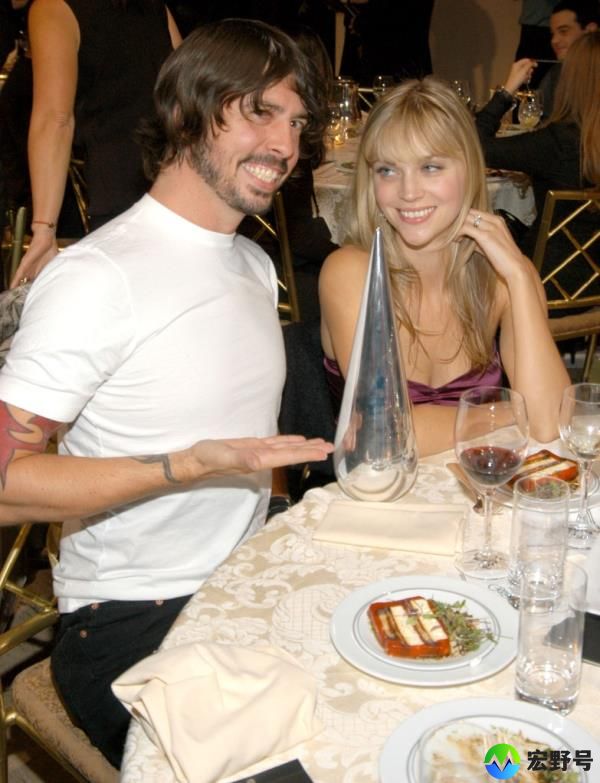 Dave Grohl of Foo Fighters and wife Jordyn Blum during Spike TV Presents the 2003 GQ Men of the Year Awards - Audience at The Regent Wall Street in New York City, New York, United States. 