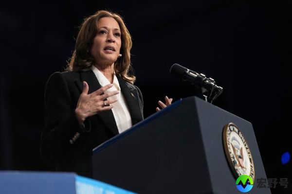 Democratic presidential nominee Vice President Kamala Harris speaks at a campaign rally at East Carolina University in Greenville, N.C., Sunday, Oct. 12, 2024.