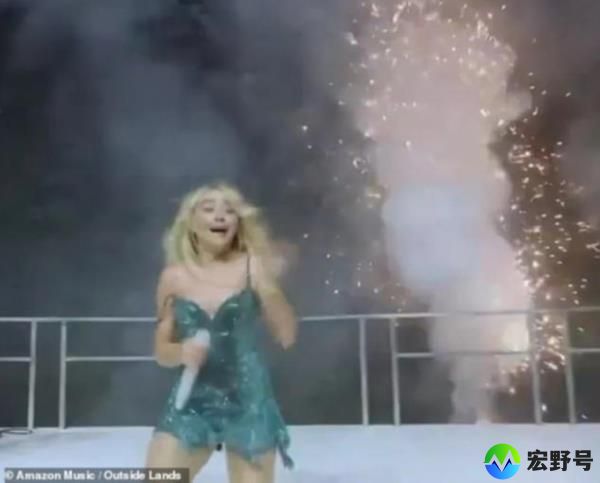 Sabrina Carpenter was hit by a firework at the Outside Lands 2024 Music and Arts Festival held in Golden Gate Park on August 10, 2024 in San Francisco, California. Outside Lands