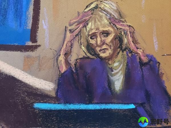 E. Jean Carroll sketched in court on the witness stand.